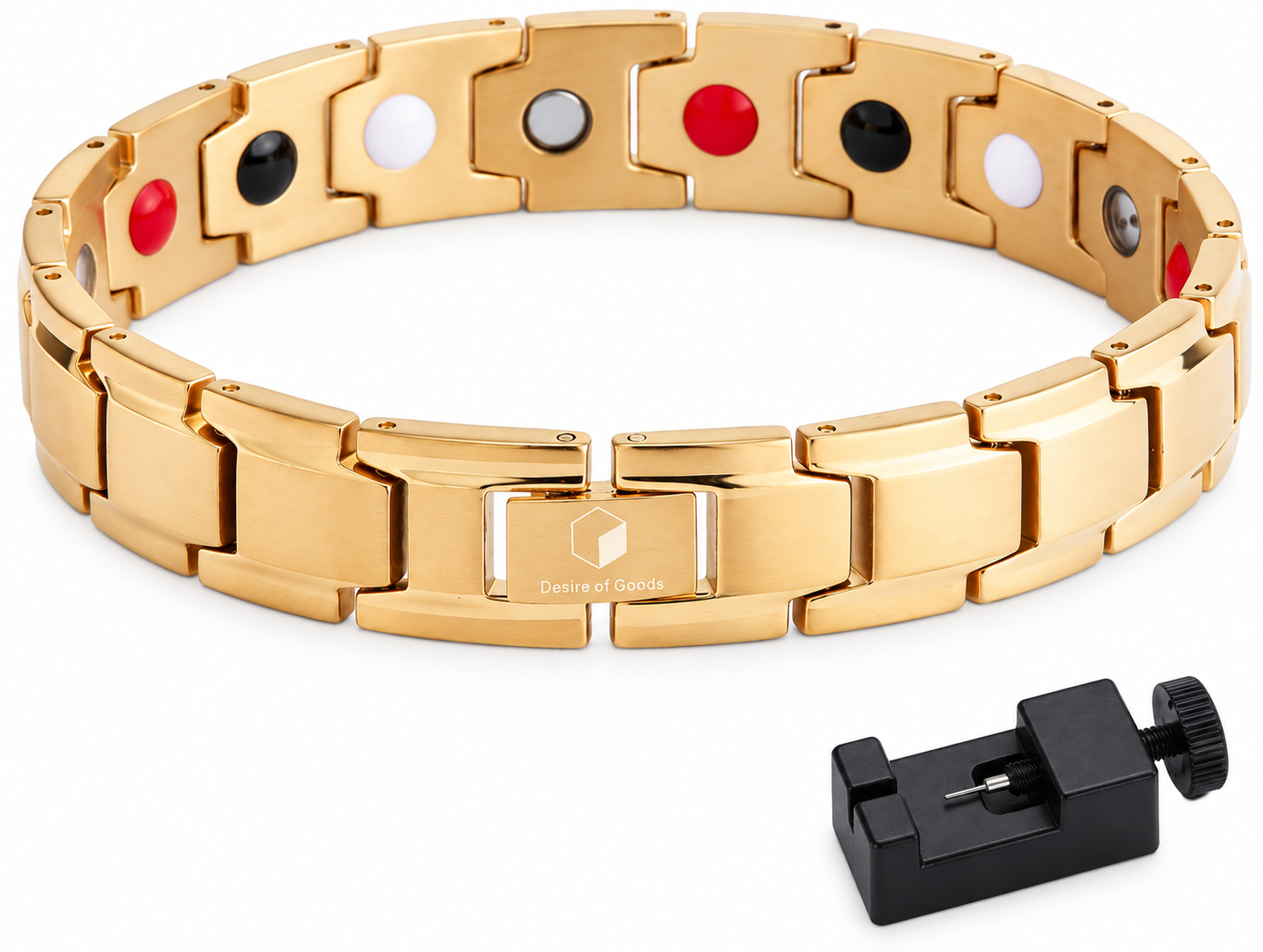 Magnetische armband goud