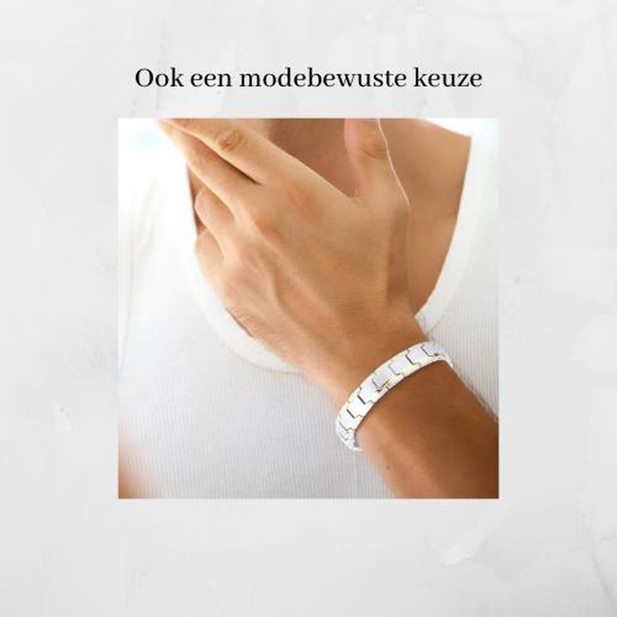Magnetische armband zilver
