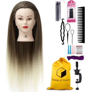Desire of Goods Professioneel Oefenhoofd Kappershoofd – Ombre – Statief & Styling Accessoires Kaphoofd – 70 cm